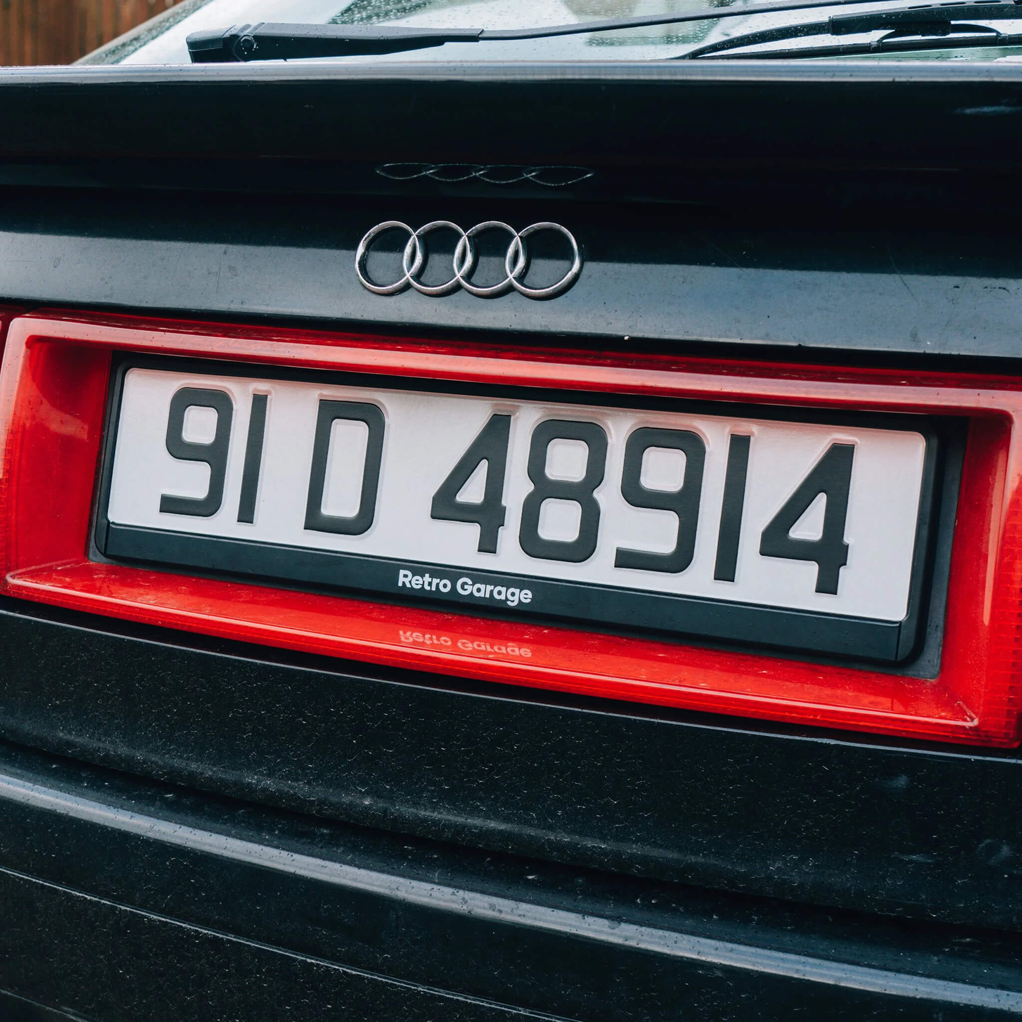 Classic Look Black Vintage Font on White Pressed Number Plate