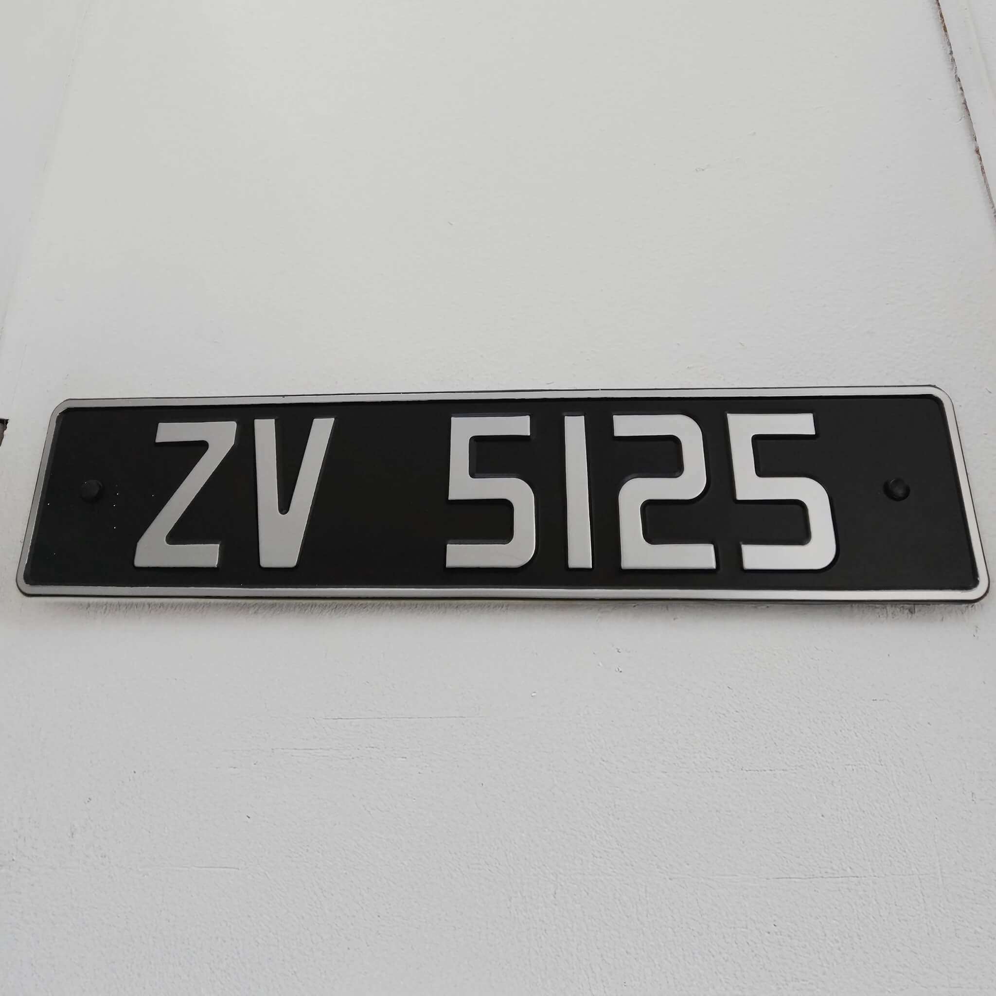 ZV Vintage Font Pressed Number Plates